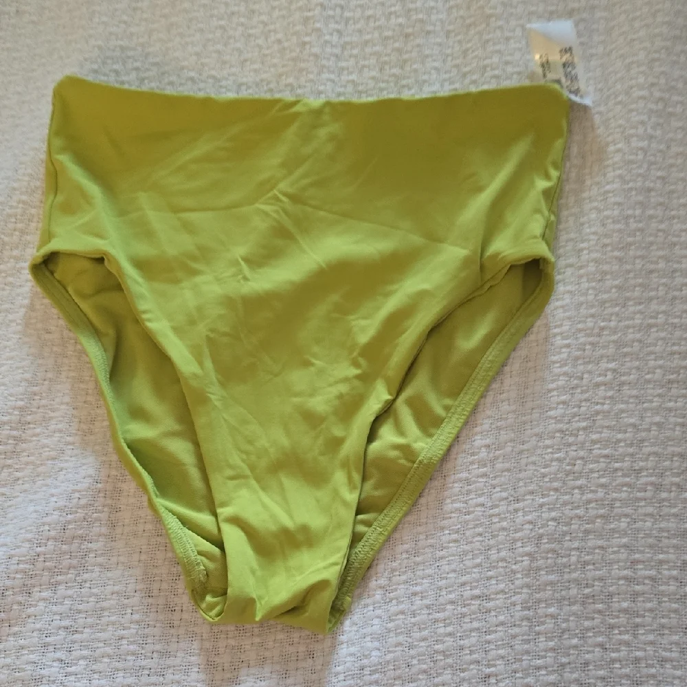 Land's End High-Waisted Green Swim Bikini Bottom